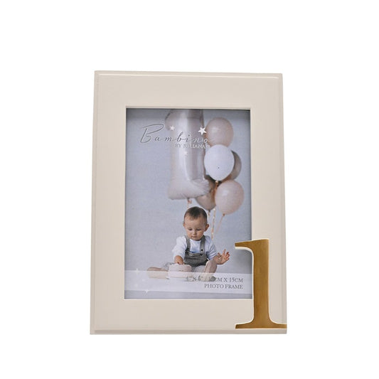 Baby's 1st Birthday Gift Photo Frame Gold 4" x 6"