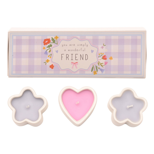 Gift For Friends - Set Of 3 Mini Candles - Wonderful Friend