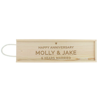 1st Anniversary Gifts Personalised Wine Bottle Box