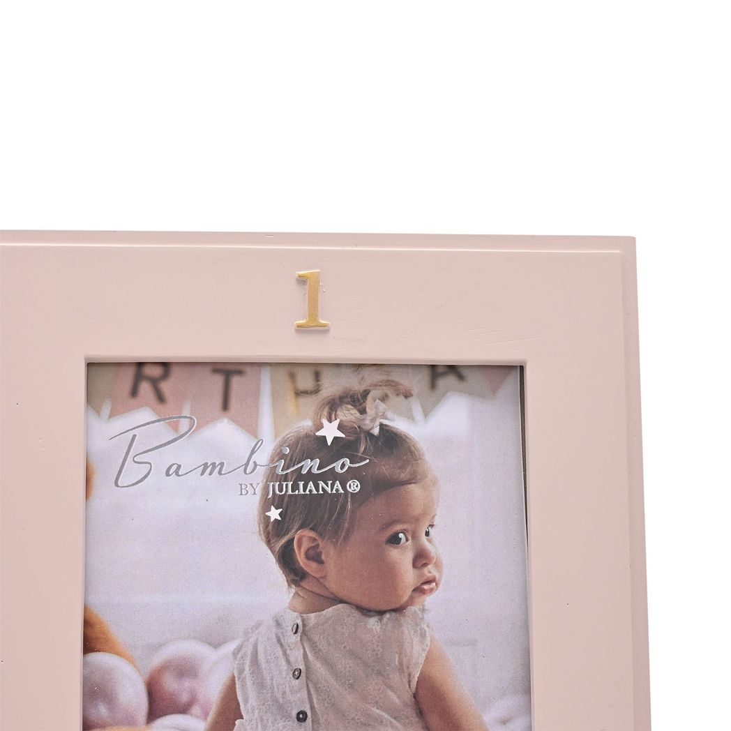 Bambino 1st Birthday Resin Photo Frame Pink 4" x 6"