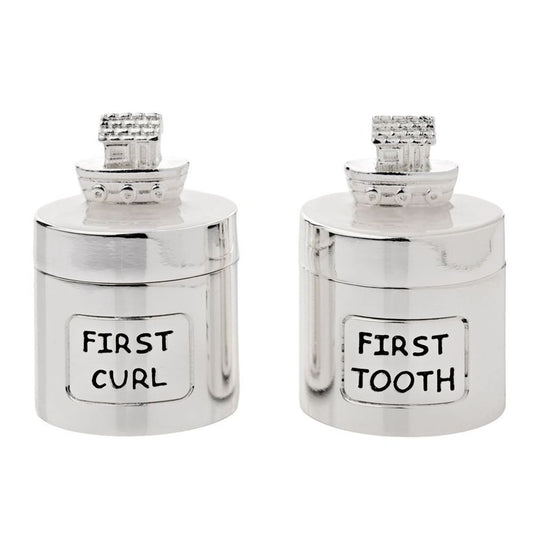 Baby Silver Plated Tooth & Curl Set Noah's Ark - Cream