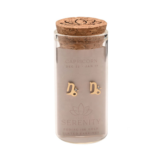 Zodiac 18k Gold Plated Earrings - Capricorn