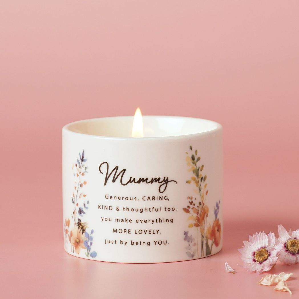 Gifts For Mum - Floral Ceramic Candle 100g - Mummy