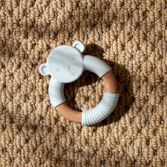 Baby Teddy Teether Grey
