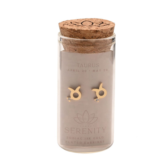 Zodiac 18k Gold Plated Earrings - Taurus