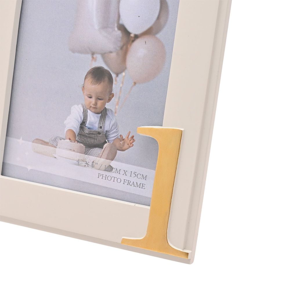 Bambino 1st Birthday Resin Photo Frame Gold 4" x 6"