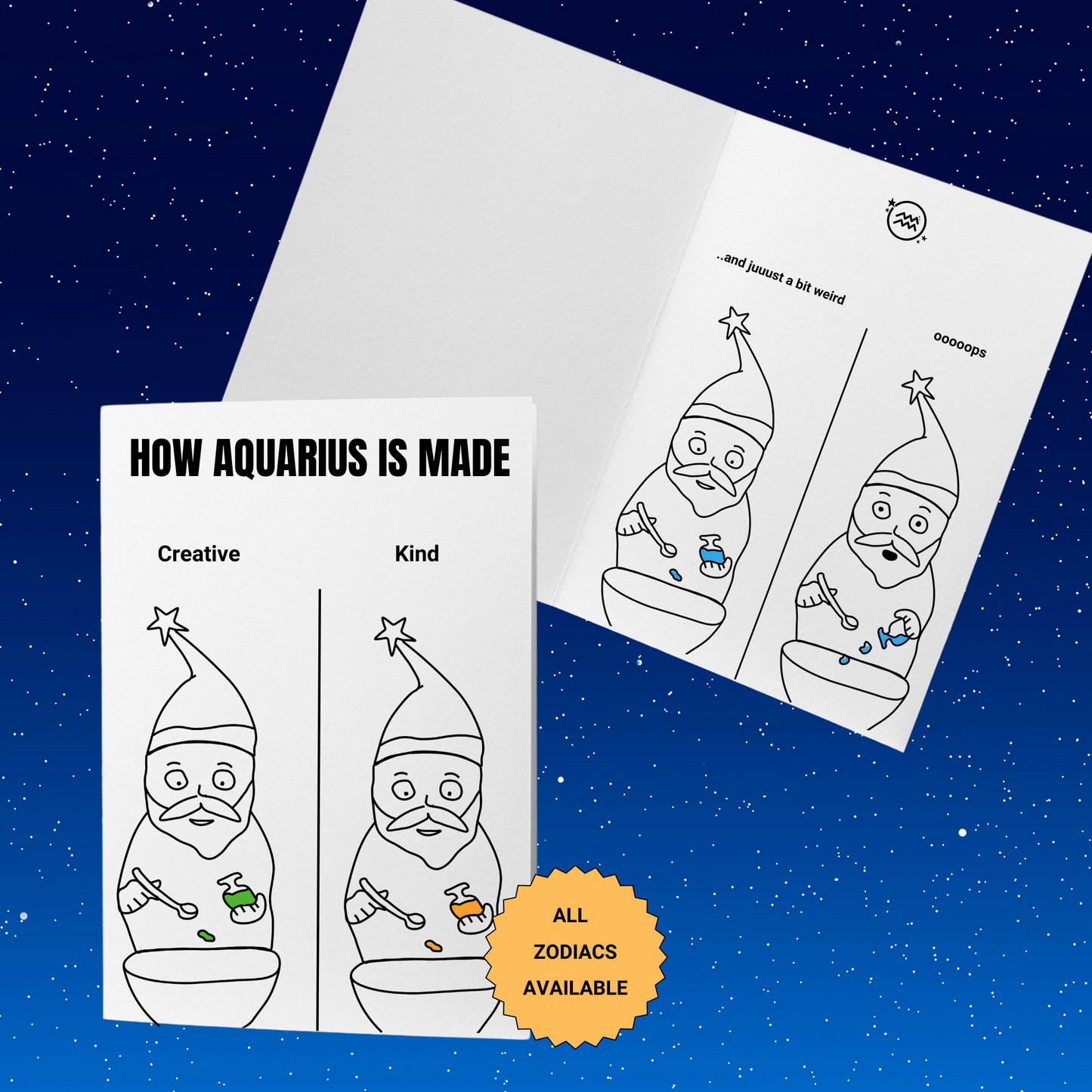 Aquarius Zodiac Card