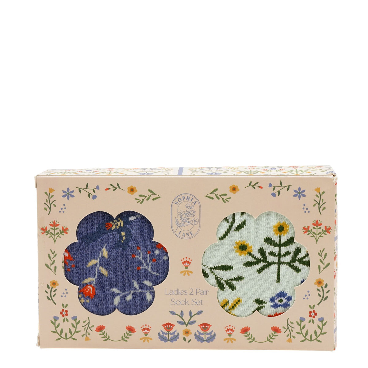 Set of 2 Floral Ladies Sock Pairs