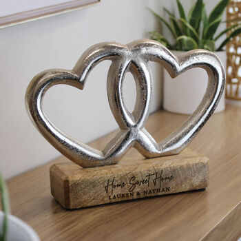 Anniversary Gifts Personalised Double Heart Ornament