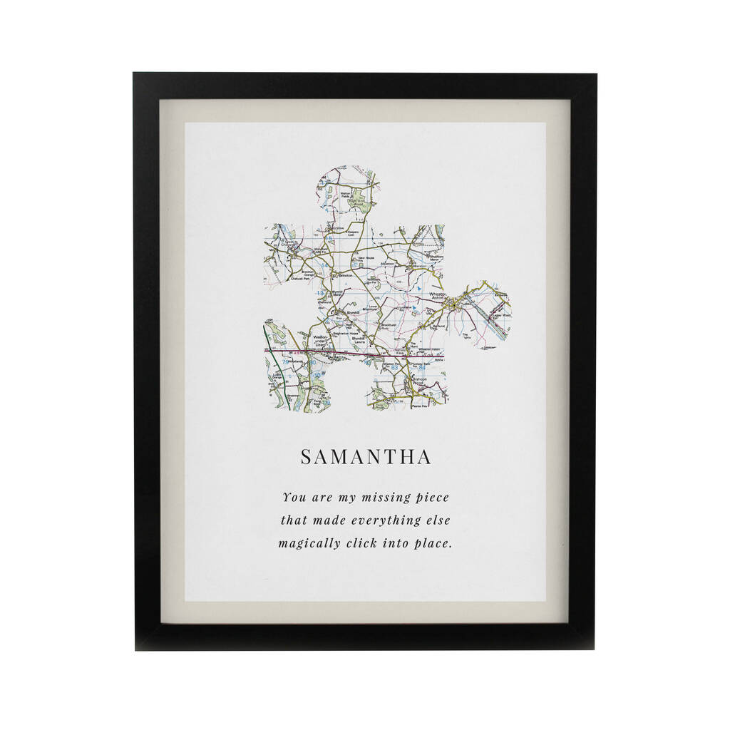 Anniversary Gifts Personalised Jigsaw Map Location Print