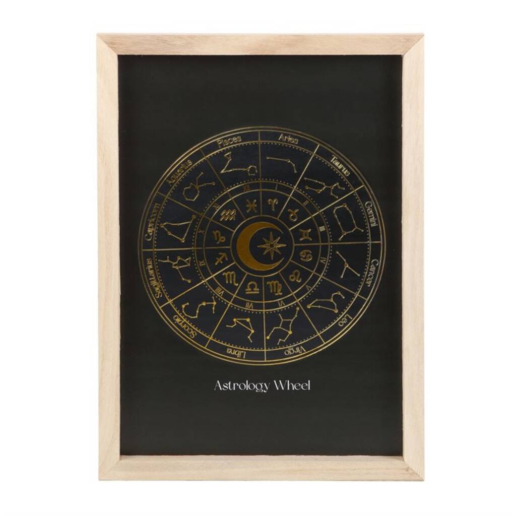 Astrology Wheel Gold Foil Art Print Home Decor