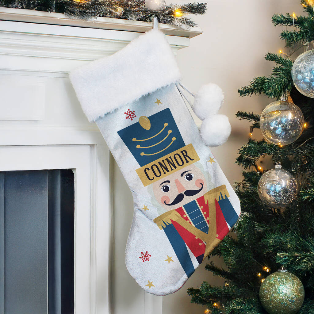 Baby Boy First Christmas Stocking Personalised Nutcracker Stocking For Children