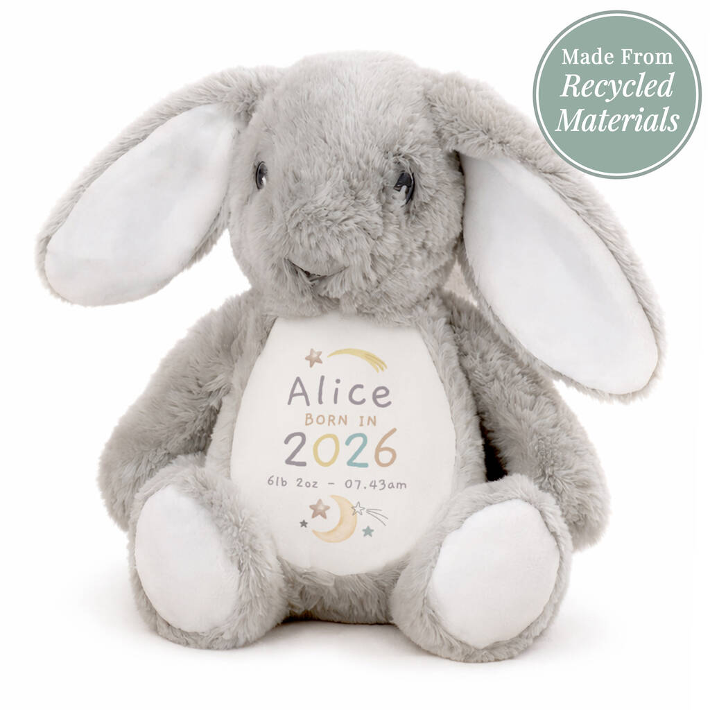 Baby's First Birthday Gifts Personalised Bunny Soft Toy