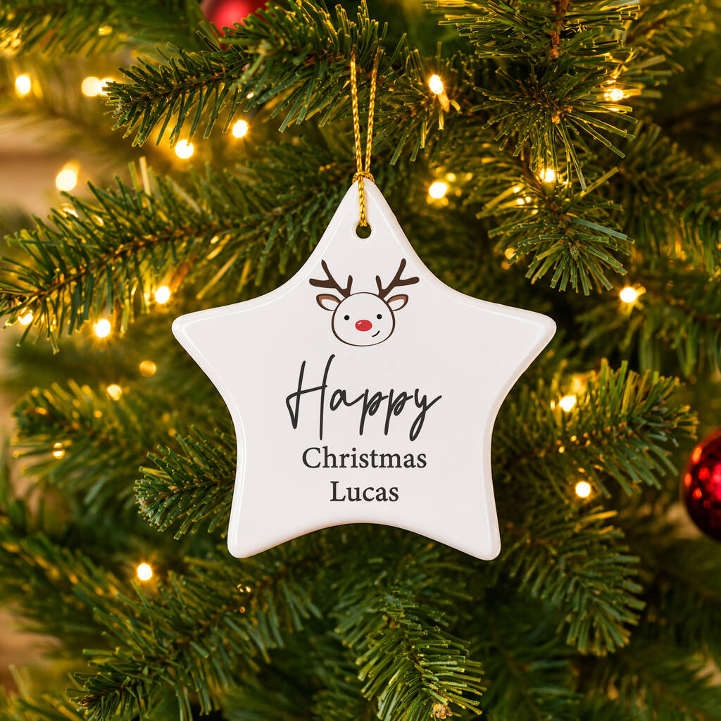 Baby's First Christmas Gift Personalised Reindeer Xmas Decoration