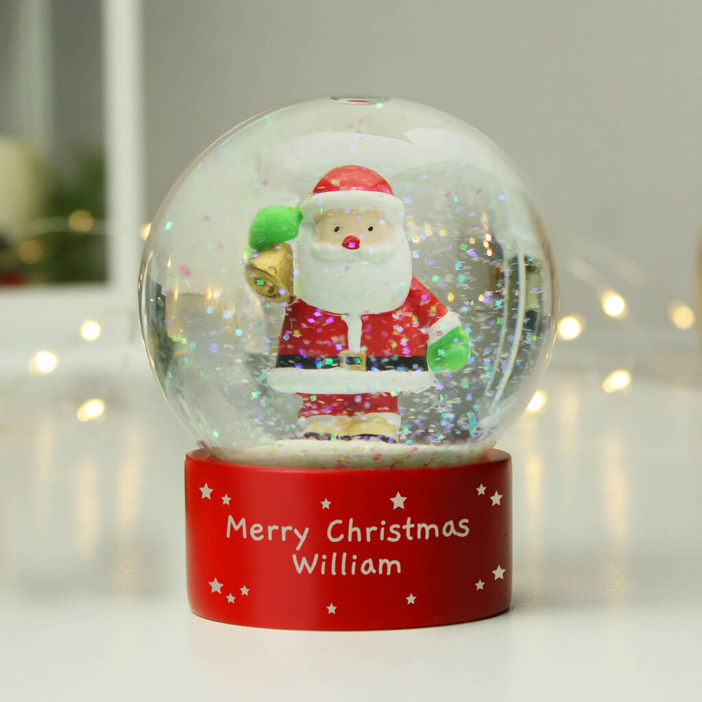 Baby's First Christmas Gift Personalised Santa Snow Globe
