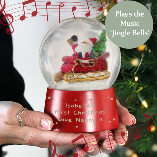 Baby's First Christmas Musical Snow Globe Personalised