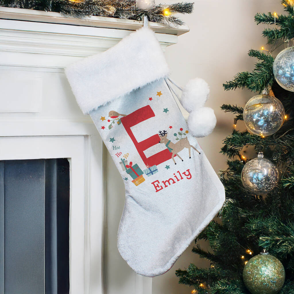 Baby's First Christmas Stocking Personalised Reindeer Stocking For Children