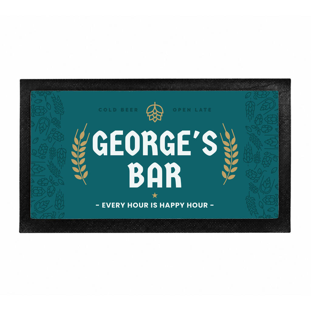 Beer Gifts For Men Personalised Beer Bar Mat