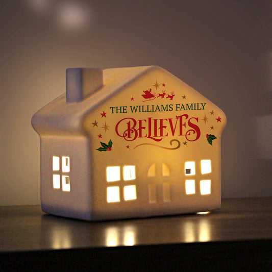 Believe In Christmas LED House Xmas Gift Decoration