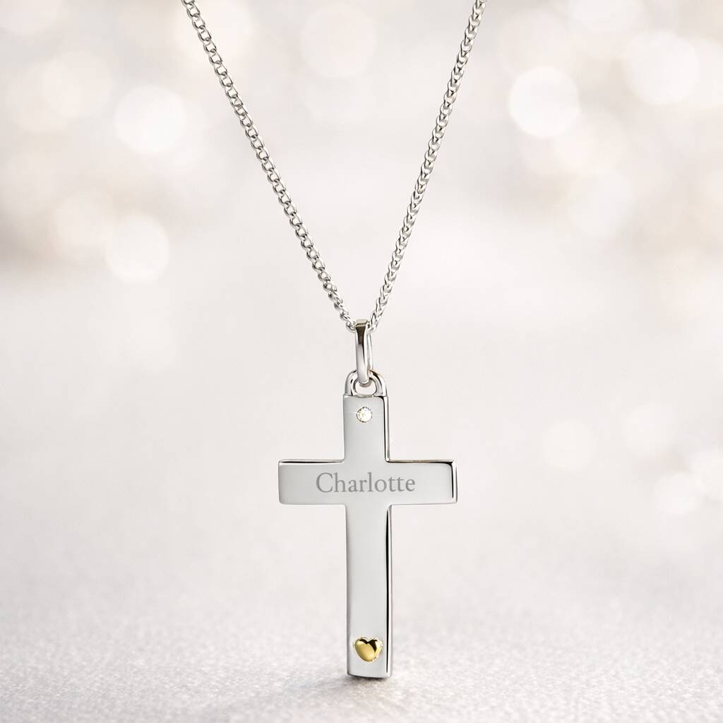 Christening Gift Personalised Silver Religious Necklace