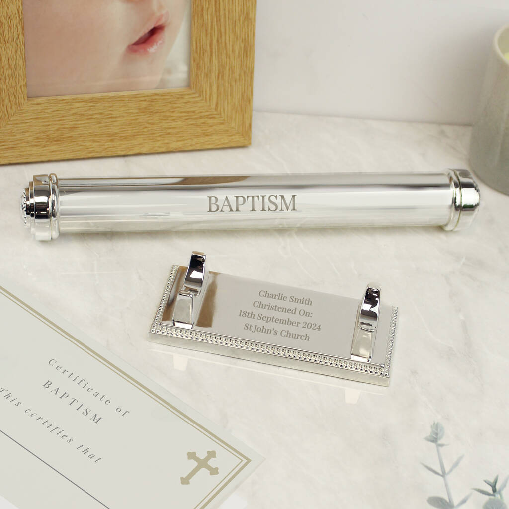 Christening Gifts Certificate Holder Silver Plated