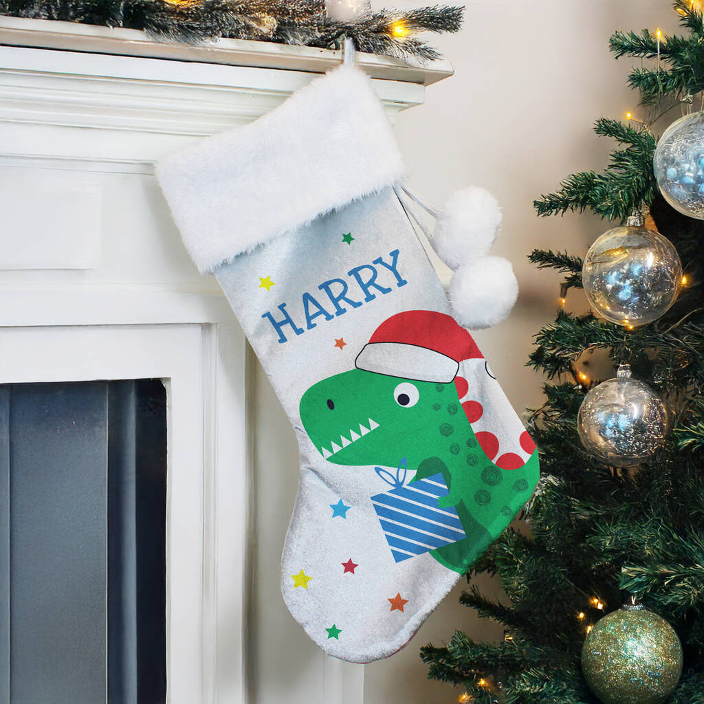 Dinosaur Christmas Stocking For Children
