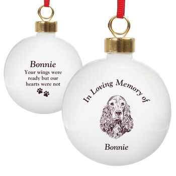 Dog Memorial Christmas Bauble Dog Loss Ornament