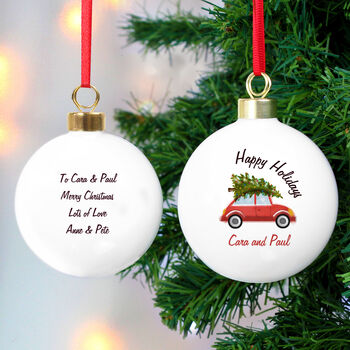 Driving Home For Christmas Bauble Red Car