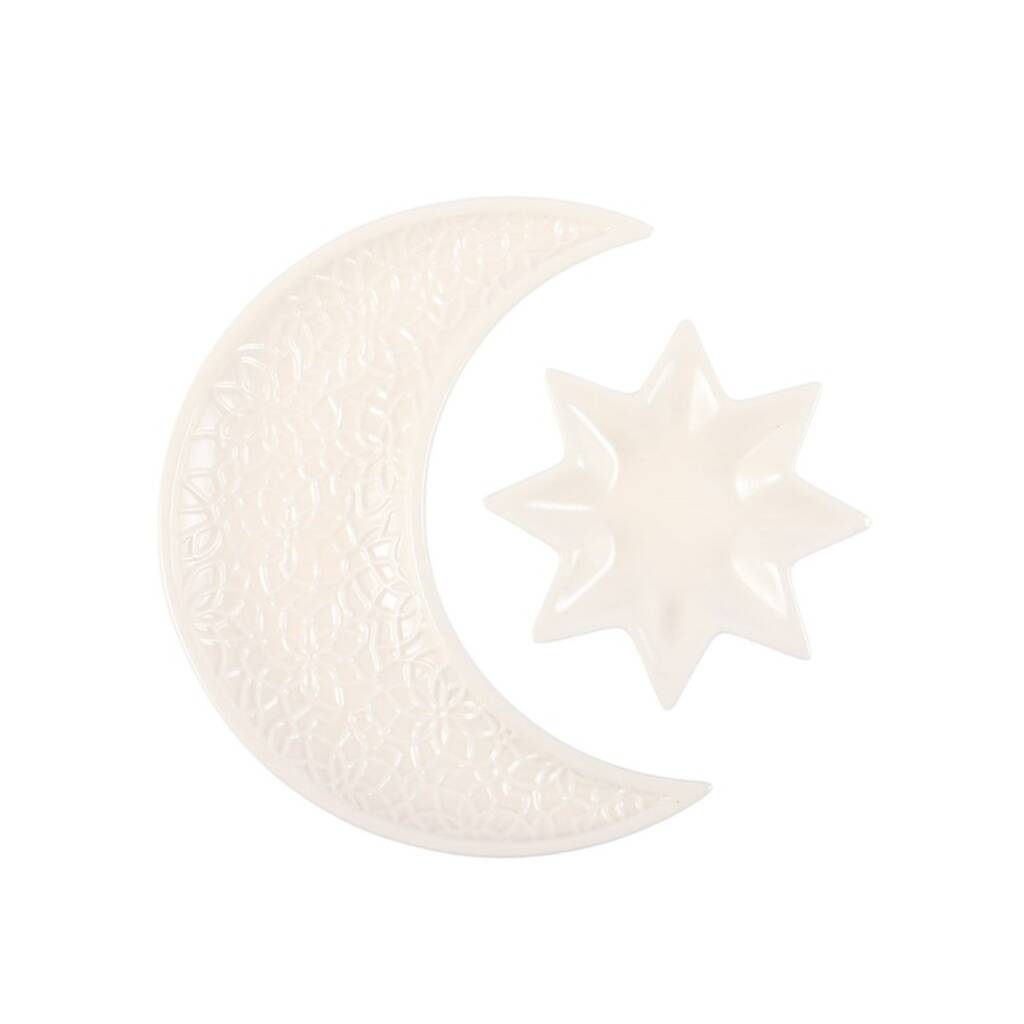 Eid Gifts Moon And Star Ceramic Dish Set