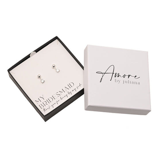 Bridesmaid Gift - Silver Plated Earrings Crystal