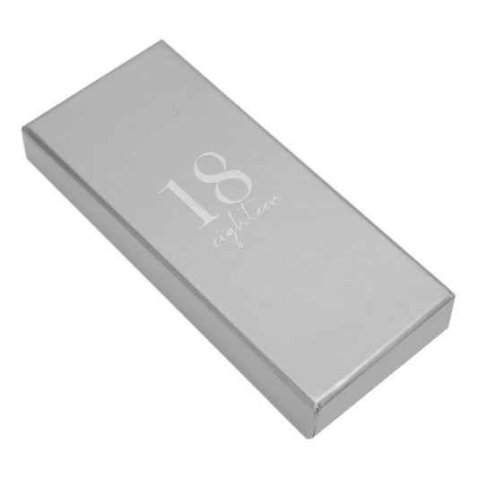 18th Birthday Gift Silver Plated Birthday Key & Engraving Tag