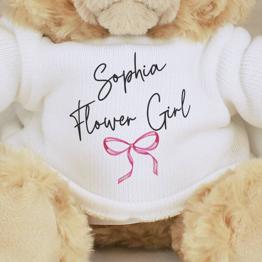 Flower Girl Gifts Personalised Teddy Bear