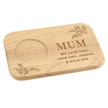 Gift For Women Personalised Floral Wooden Coaster Tray