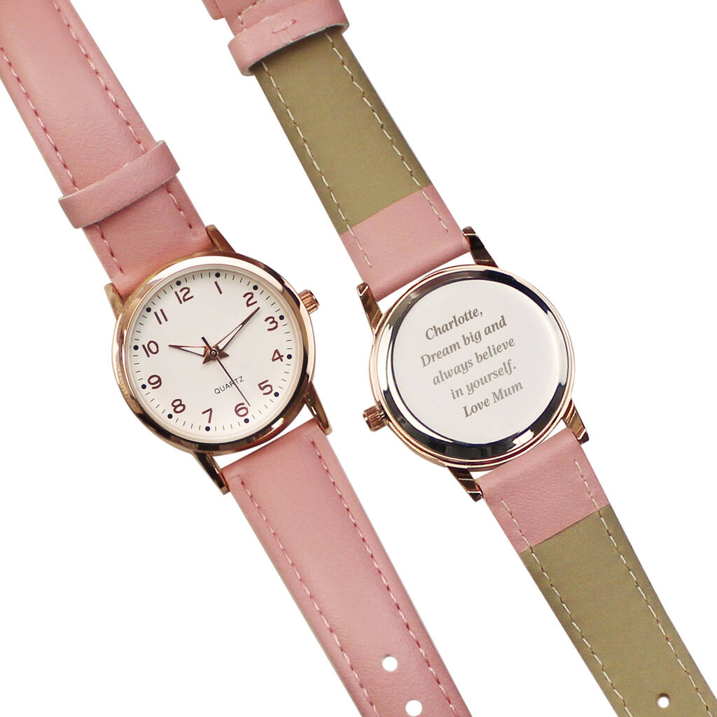 Gifts For Girls Personalised Pink Watch For Granddaughter