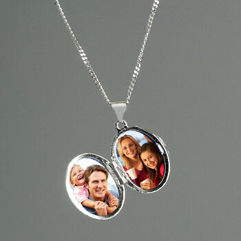Gifts For Her Personalised Silver Photo Locket Necklace