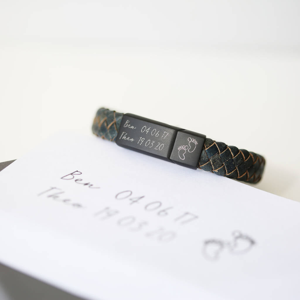 Gifts For Him Personalised Leather Bracelet
