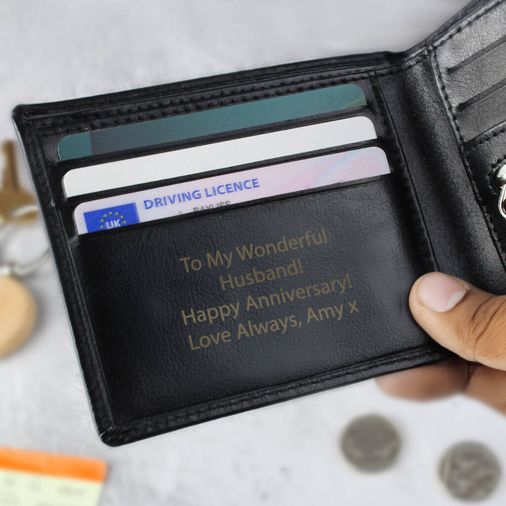 Gifts For Him Personalised Leather Wallet For Men