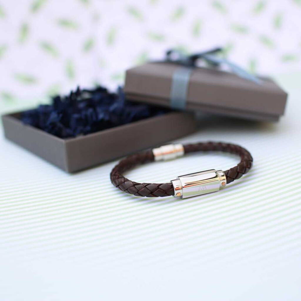 Gifts For Him Personalised Men Leather Bracelet