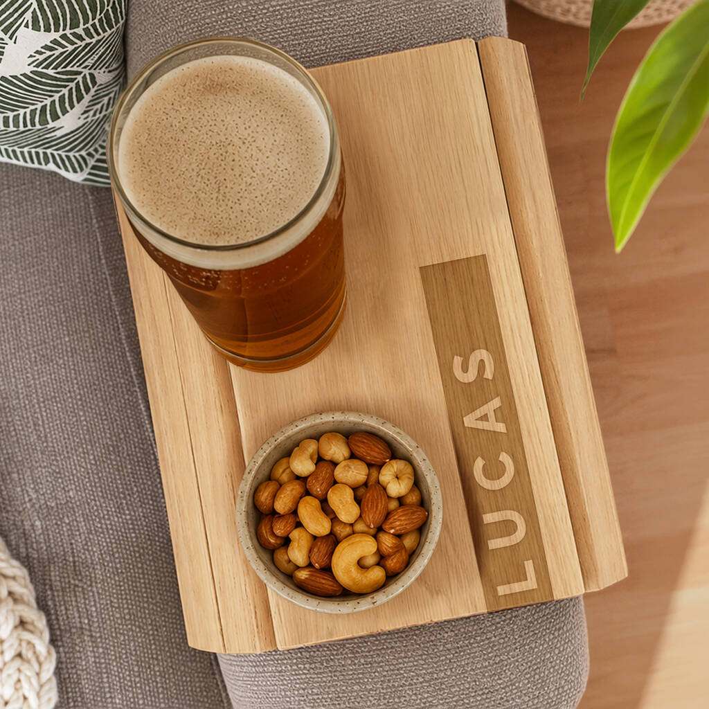 Gifts For Him Personalised Snacks Wooden Sofa Tray