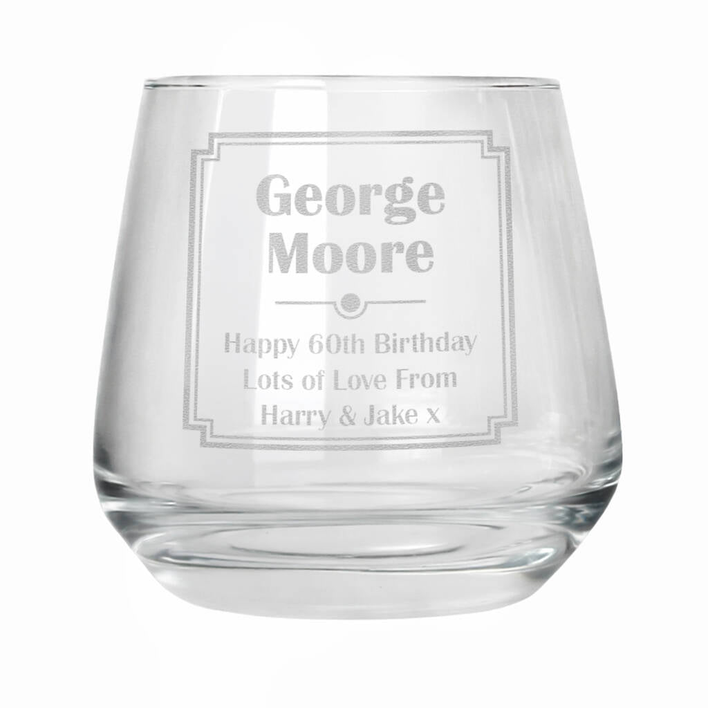 Gifts For Men Personalised Whisky Tumbler For Him