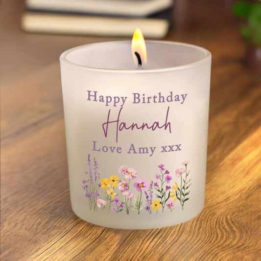 Gifts For Women Personalised Floral Candle