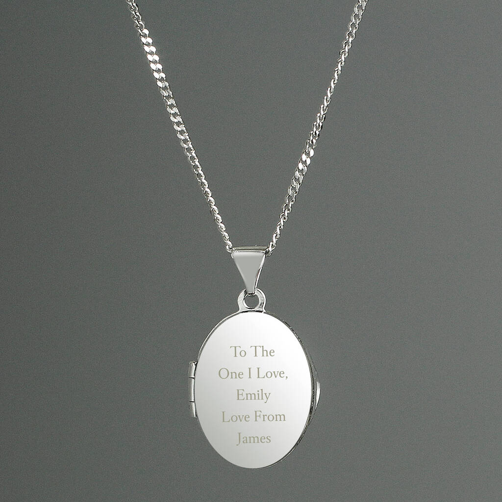 Gifts For Women Silver Oval Photo Locket Necklace