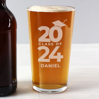Graduation Gifts Class Of Graduation Pint Glass Personalised