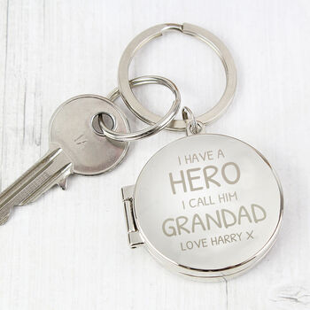 Grandad Fathers Day Gifts Personalised Photo Keyring