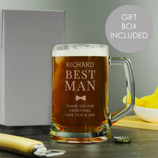 Groom Gifts Personalised Engraved Pint Tankard For Best Man