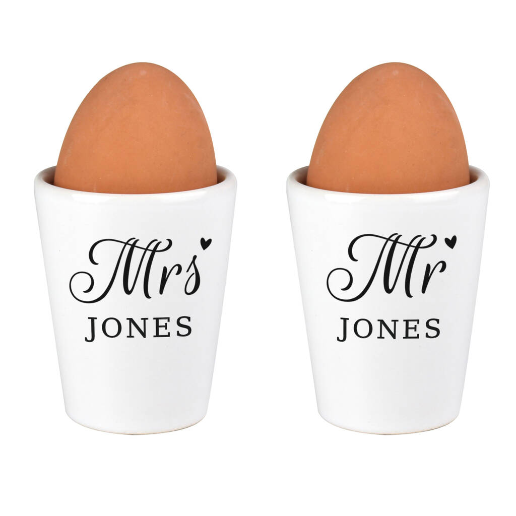 Mr And Mrs Ceramic Egg Cups Gift For Couples