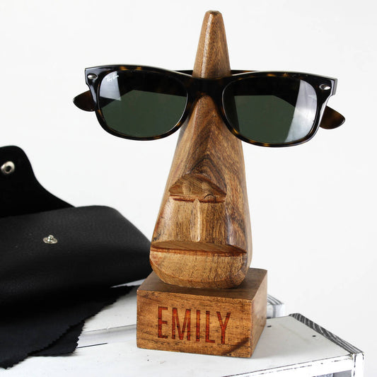 Nose Shaped Glasses Holder Gift Acacia Wood
