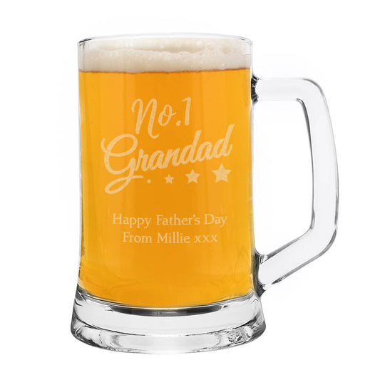 Number One Grandad Gifts Engraved Beer Tankard