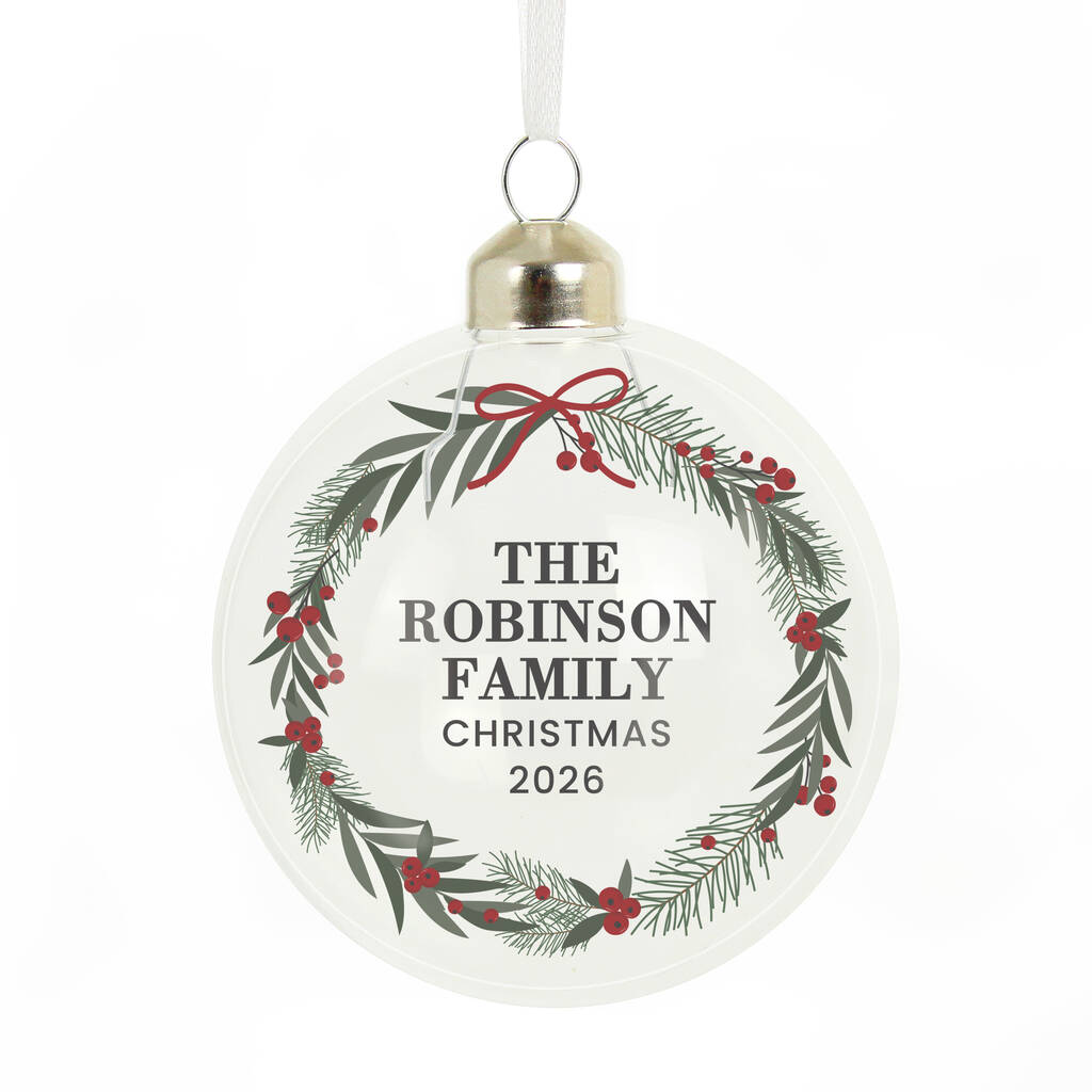 Personalised Christmas Glass Bauble