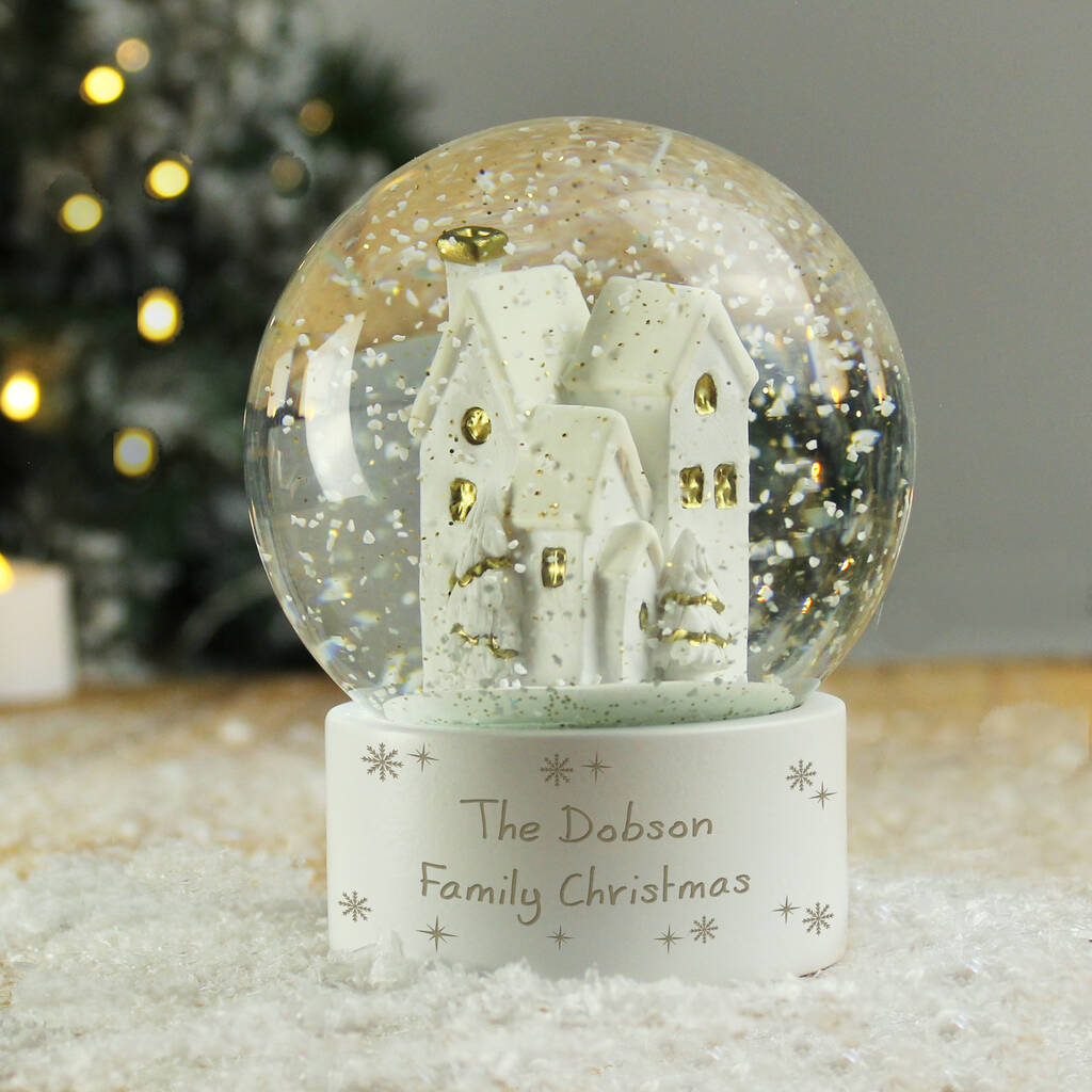 Personalised Christmas Village Snow Globe Gift